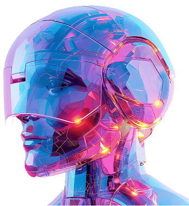 Translucent AI head visualization